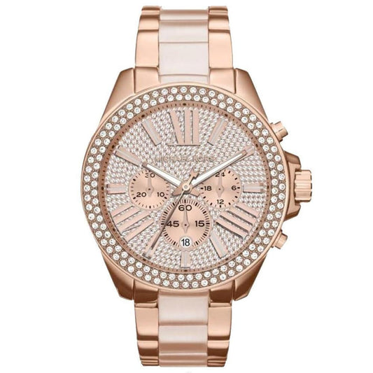 Michael Kors Damenuhr Mk6096 Ladies Wren Rose Gold Chronograph Watch – MK6096