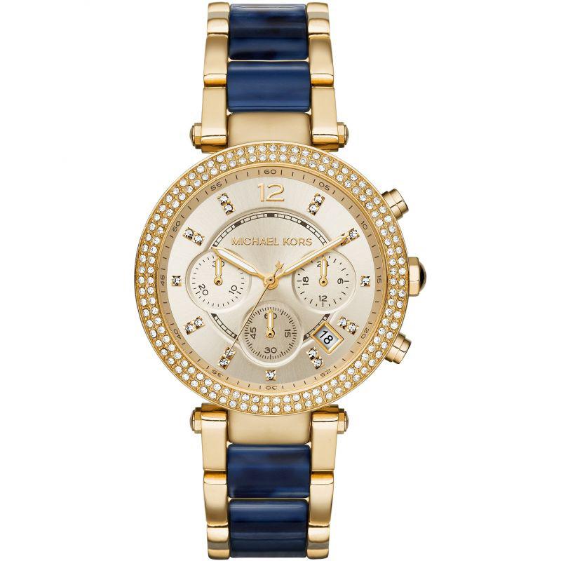Michael Kors Damenuhr Mk6238 Ladies Parker Two Tone Blue Watch – MK6238