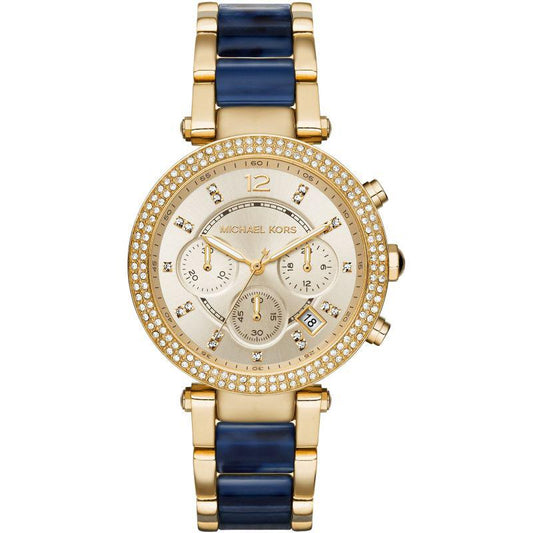 Michael Kors Damenuhr Mk6238 Ladies Parker Two Tone Blue Watch – MK6238
