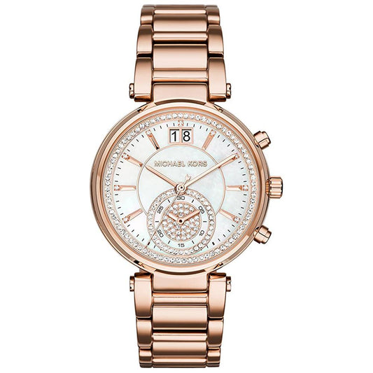 Michael Kors Damenuhr Mk6282 Ladies Sawyer Rose Gold Watch – MK6282