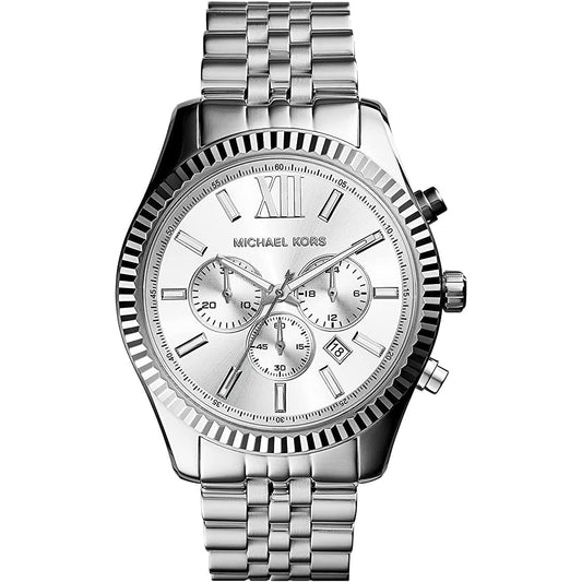 Michael Kors Herrenuhr Mk8405 Men S Lexington Chronograph Silver Watch – MK8405