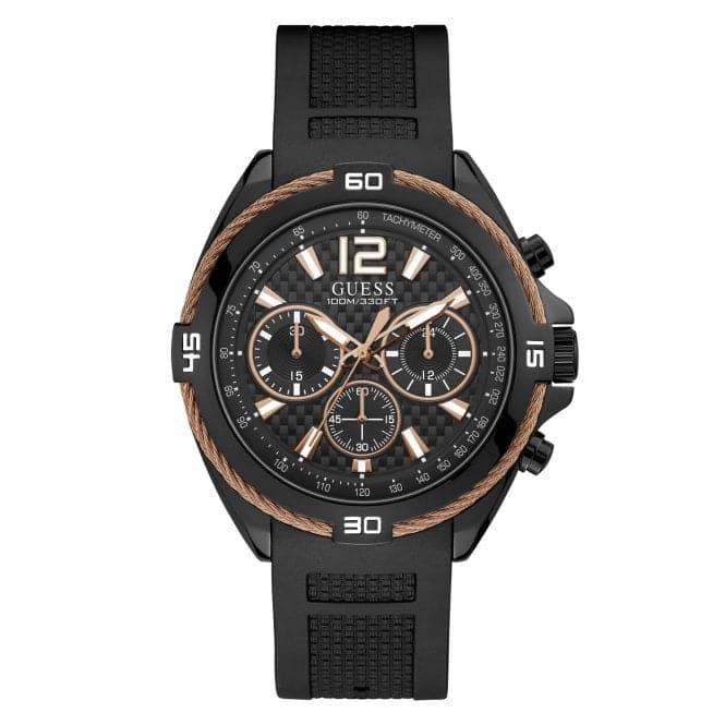 Guess Herrenuhr Black Copper Wire Detail Watch W1168g3 – W1168G3