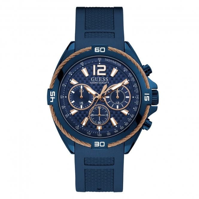 Guess Herrenuhr Gents Blue Rose Gold Wire Detail Watch W1168g4 – W1168G4