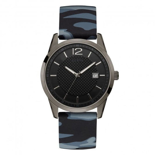 Guess Herrenuhr Gents Gunmetal Black Dial Camo Strap Watch W0991g6 – W0991G6