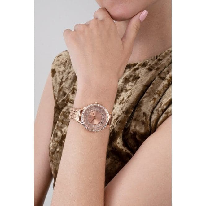 Guess Damenuhr Watches Ladies Soiree Stainless Steel Mesh Rose Gold Watch Gw0402l3 – GW0402L3