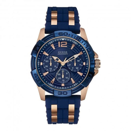 Guess Herrenuhr Watches Guess Mens Blue Textured Silicone Strap Watch W0366g4 – W0366G4