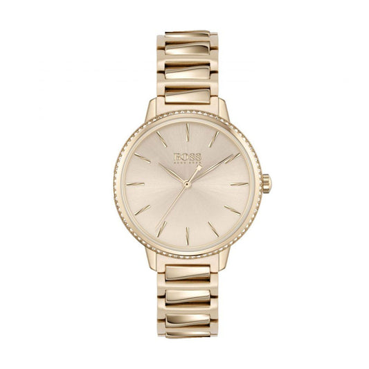 Hugo Boss Damenuhr Womens 1502540 Signature Rose Gold Tone Stainless Steel Watch – HB1502540