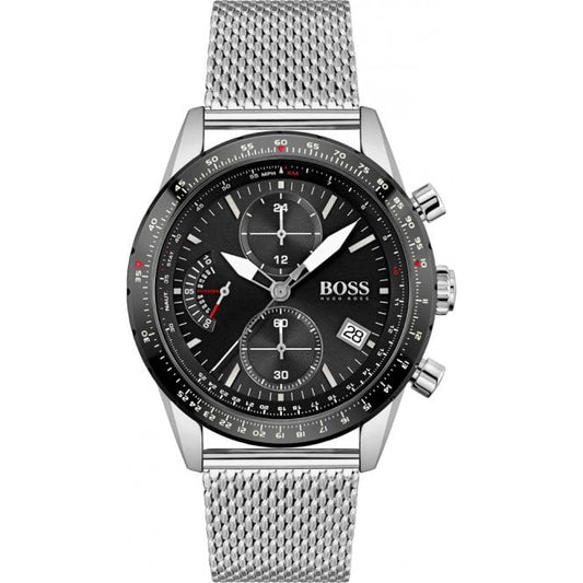Hugo Boss Herrenuhr Mens 1513886 Chronograph Pilot Edition Stainless Steel Watch – HB1513886