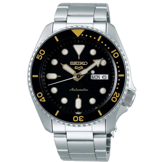 Seiko Herrenuhr 5 Sports Black Dial Silver Stainless Steel Bracelet Automatic Mens Watch Srpd57k1 – SRPD57K1