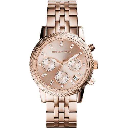 Michael Kors Damenuhr Mk6077 Ladies Ritz Rose Gold Chronograph Watch – MK6077
