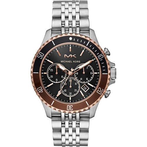 Michael Kors Damenuhr Mk8725 Men S Bayville Silver Black Chronograph Watch – MK8725