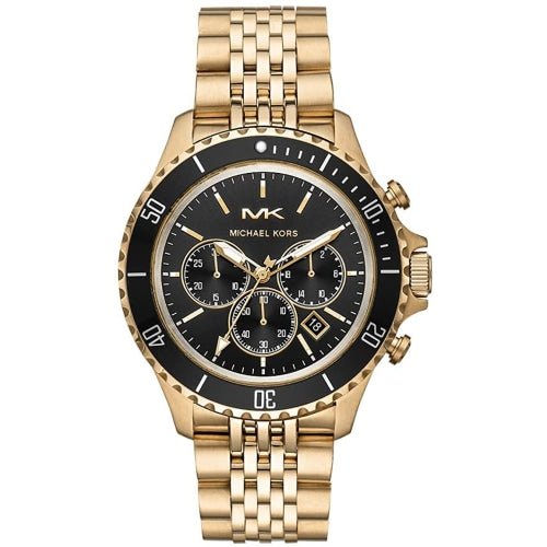 Michael Kors Damenuhr Mk8726 Men S Bayville Gold Black Chronograph Watch – MK8726