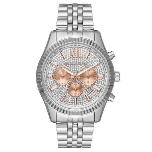 Michael Kors Herrenuhr Watch Lexington Chronograph Rose And Silver Mk8515 – MK8515