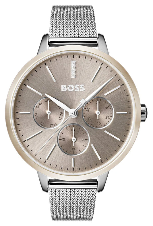 Hugo Boss Damenuhr Womens 1502423 Symphony Rose Gold Tone Stainless Steel Mesh Watch – HB1502423