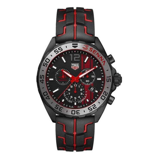 TAG Heuer Herrenuhr Formula 1 Quartz Chronograph 43mm Mens Watch Stainless Steel Case With Black Rubber Strap Black Dial – CAZ101J.FT8027
