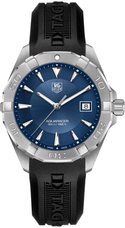 TAG Heuer Herrenuhr Aquaracer Quartz Blue Dial Black Rubber Strap Watch For Men Way1112 Ft8021 – WAY1112.FT8021