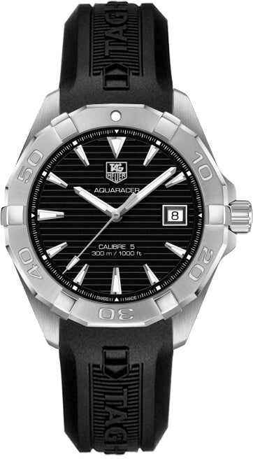 TAG Heuer Herrenuhr Aquaracer Automatic Caliber 5 Black Dial Black Rubber Strap Watch For Men Way2110 Ft8021 – WAY2110.FT8021