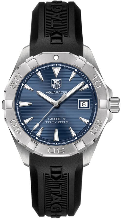 TAG Heuer Herrenuhr Aquaracer Caliber 5 Blue Dial Black Rubber Strap Watch For Men Way2112 Ft8021 – WAY2112.FT8021