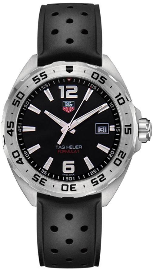 TAG Heuer Herrenuhr Formula 1 Quartz Black Dial Black Rubber Strap Watch For Men Waz1112 Ft8023 – WAZ1112.FT8023
