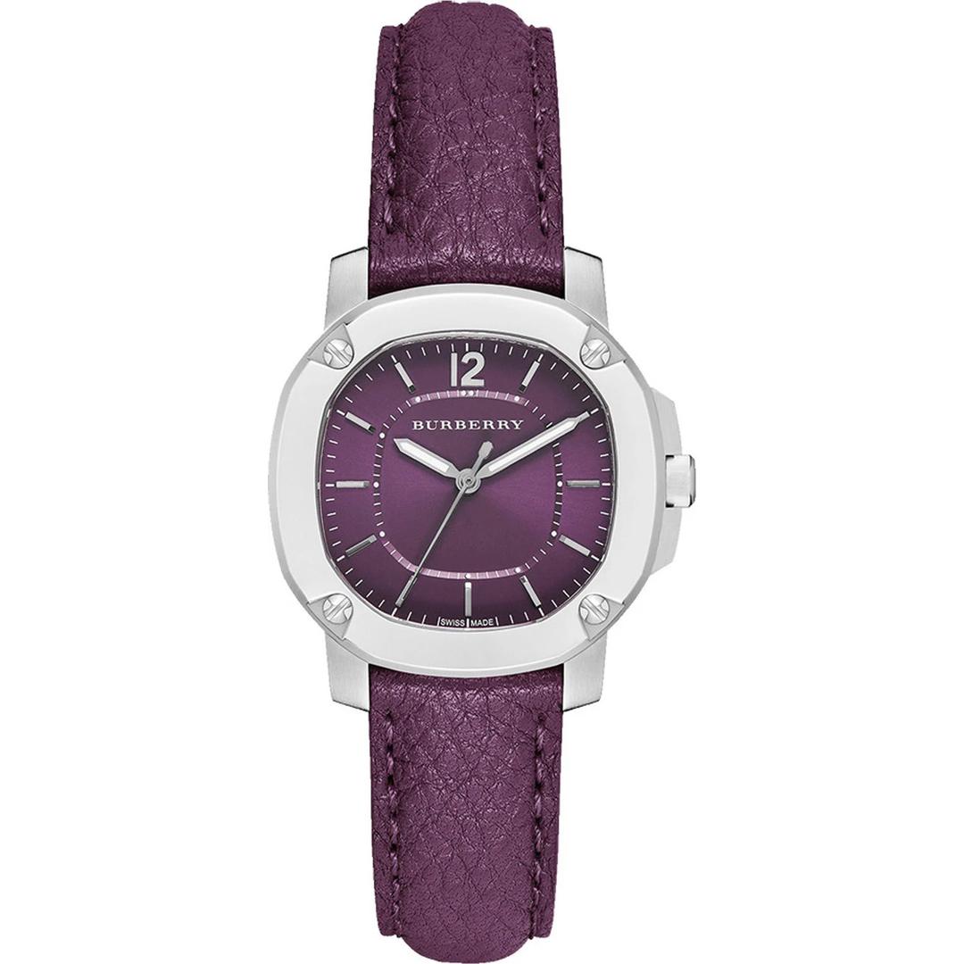 Burberry Damenuhr The Britain Maroon Quarz mit Lederarmband – BBY1714