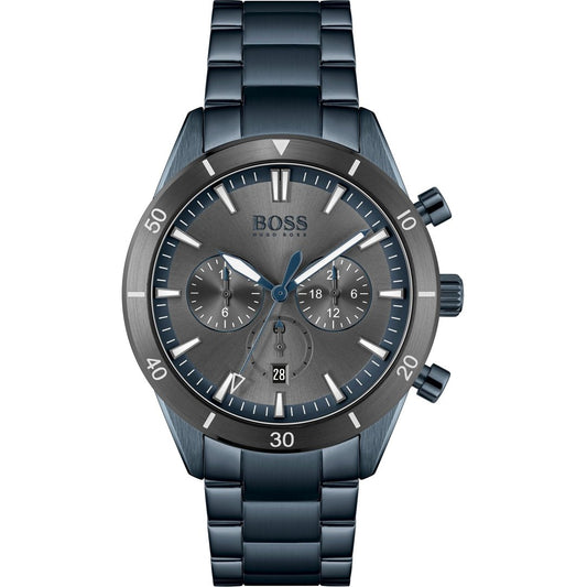 Hugo Boss Herrenuhr Mens 1513865 Chronograph Blue Stainless Steel Watch – HB1513865