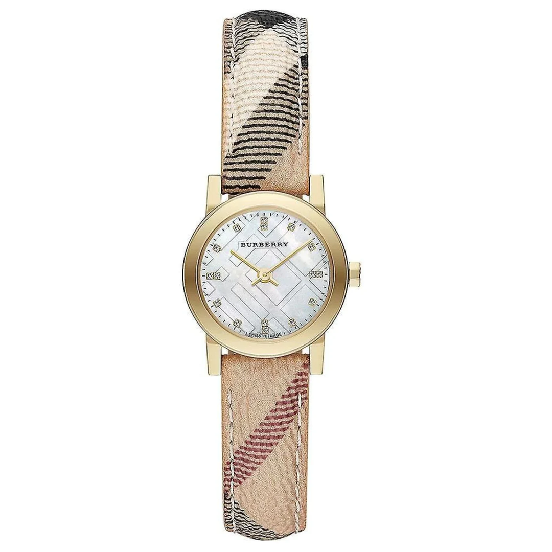 Burberry The Classic City Damenuhr weißes Zifferblatt BU9226