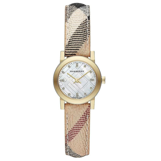 Burberry The Classic City Damenuhr weißes Zifferblatt BU9226