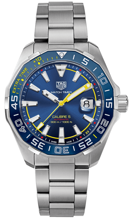 TAG Heuer Herrenuhr Aquaracer Caliber 5 Match Timer Shinji Kagawa Edition Blue Dial Silver Steel Strap Watch For Men Way201h Ba0927 – WAY201H.BA0927